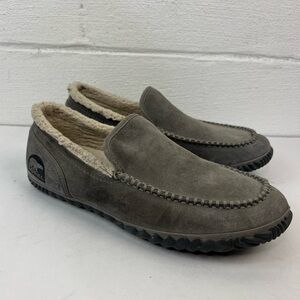 Sorel Dude Moc Faux Fur Lined Gray Slippers, 9